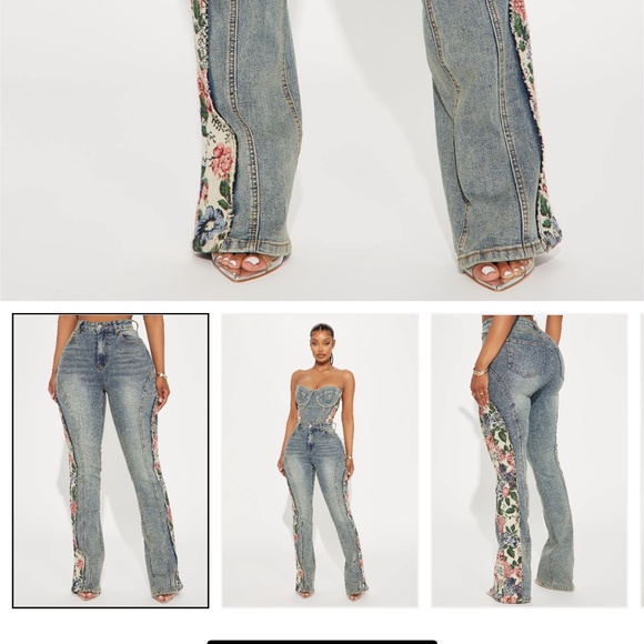 Amari Floral Stretch Bootcut Jeans - Picture 2 of 6